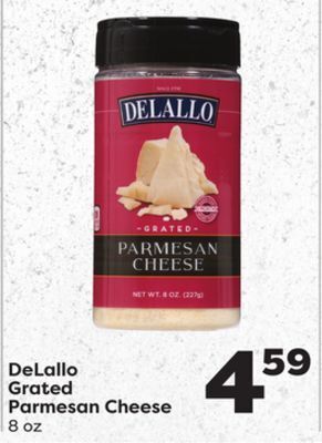 Weis Markets Delallo grated parmesan cheese offer