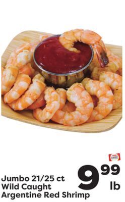 Weis Markets Jumbo 21/25 ct wild caught argentine red shrimp offer