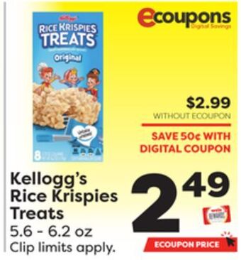 Weis Markets Kellogg's rice krispies treats offer