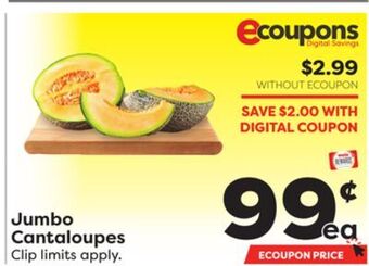 Weis Markets Jumbo cantaloupes offer