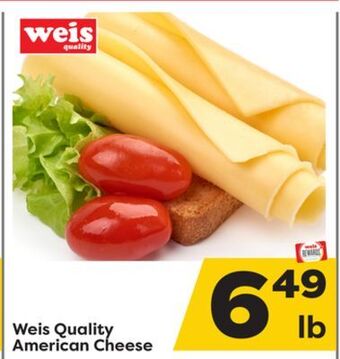 Weis Markets Weis quality american cheese offer