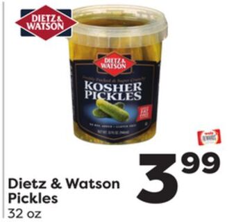 Weis Markets Dietz & watson pickles offer