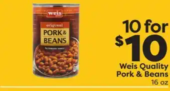 Weis Markets Weis quality pork & beans offer