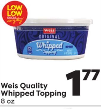 Weis Markets Weis quality whipped topping offer