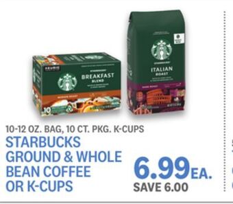 Kings Food Markets Starbucks ground & whole bean coffee or k-cups offer