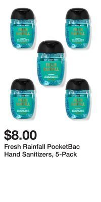 Bath & Body Works Fresh rainfall pocketbac hand sanitizers, 5-pack offer