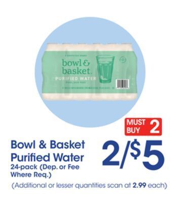 Price Rite Bowl & basket purified water offer