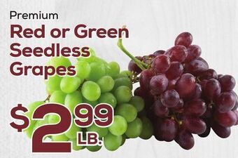 DeCicco & Sons Premium red or green seedless grapes offer