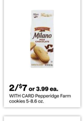 CVS Pepperidge farm cookies 5-8.6 oz. offer