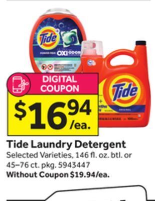 Stop&Shop Tide laundry detergent offer