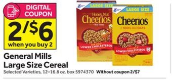 Stop&Shop General mills large size cereal offer