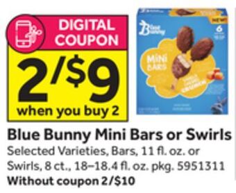 Stop&Shop Blue bunny mini bars or swirls offer