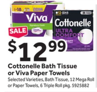 Stop&Shop Cottonelle bath tissue or viva paper towels offer