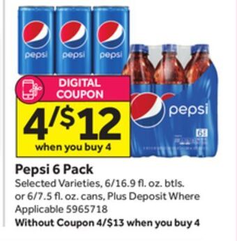 Stop&Shop Pepsi 6 pack offer