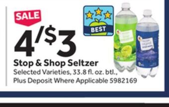 Stop&Shop Stop & shop seltzer offer