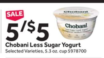 Stop&Shop Chobani less sugar yogurt offer