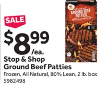 Stop&Shop Stop & shop ground beef patties offer