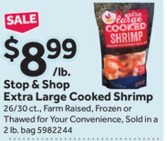 Stop&Shop Stop & shop extra large cooked shrimp offer