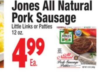 King Kullen Jones all natural pork sausage offer