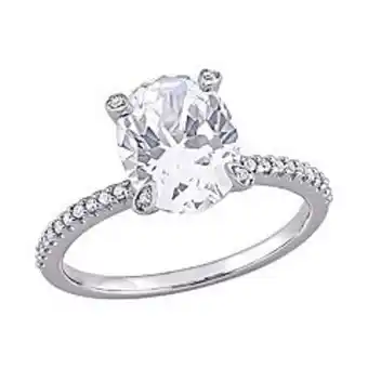 Kohl's Stella grace 10k white gold lab created white sapphire & 1/10 carat t.w. diamond engagement ring offer
