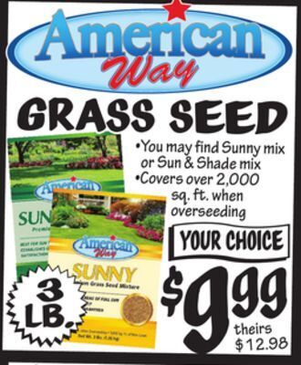 Ollie's American way grass seed offer