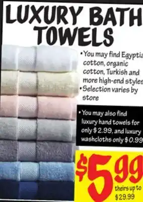 Ollie's Luxury bath towels offer