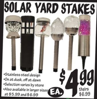 Ollie's Solar yard stakes offer