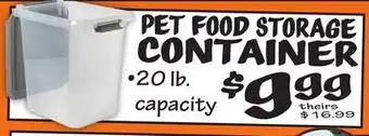 Ollie's Pet food storage container offer