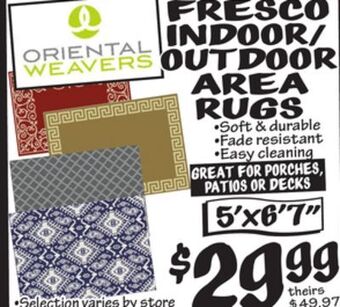 Ollie's Oriental weavers fresco indoor / outdoor area rugs offer