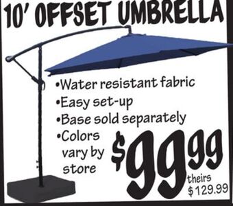 Ollie's 10' offset umbrella offer