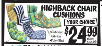 Ollie's Highback chair cushions offer