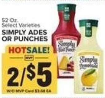 Food Lion Simply Ades or Punches 52 oz offer