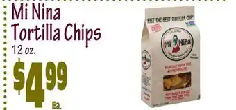 Wild By Nature Mi nina tortilla chips offer