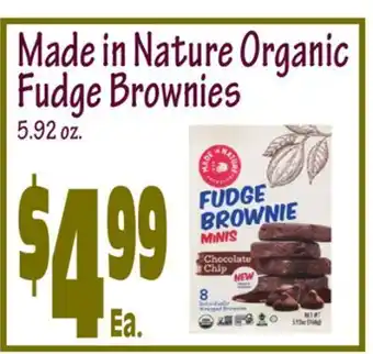 Wild By Nature Made in nature organic fudge brownies offer