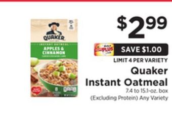 ShopRite Instant oatmeal offer