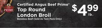 ShopRite Top round london broil offer