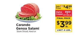 ShopRite Genoa salami offer