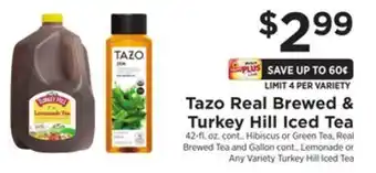 ShopRite Tazo real brewed & turkey hill iced tea offer