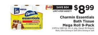 ShopRite Bath tissue mega roll 9-pack offer