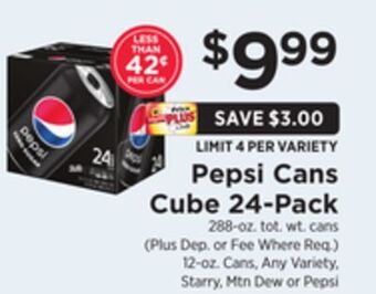 ShopRite Pepsi cans cube 24-pack offer