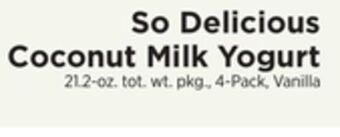 ShopRite Coconut milk yogurt offer