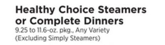 ShopRite Steamers or complete dinners offer