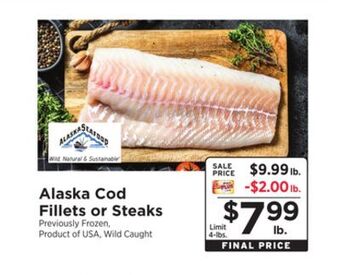 ShopRite Alaska cod fillets or steaks offer