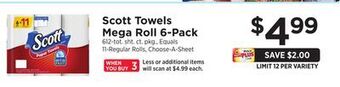 ShopRite Towels mega roll 6-pack offer