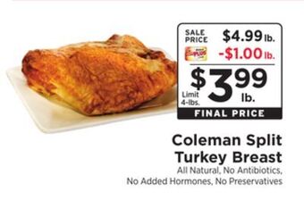ShopRite Coleman split turkey breast offer