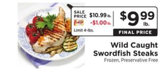 ShopRite Wild caught swordfish steaks offer