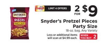 ShopRite Pretzel pieces party size offer