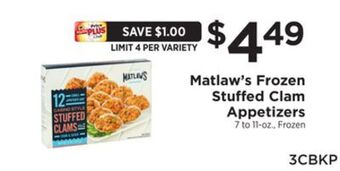 ShopRite Frozen stuffed clam appetizers offer