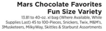 ShopRite Chocolate favorites fun size variety offer