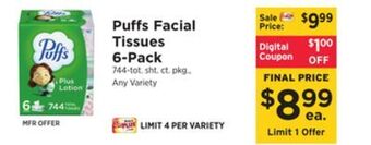 ShopRite Facial tissues 6-pack offer